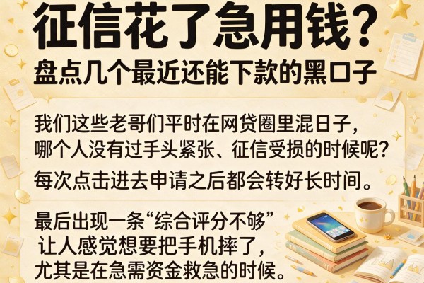 征信花了急用钱？盘点几个最近还能下款的黑口子