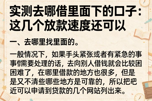 实测去哪借里面下的口子，这几个放款速度还可以