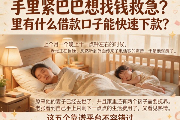 手里紧巴巴想找钱救急？里有什么借款口子能快速下款？这五个靠谱平台不容错过
