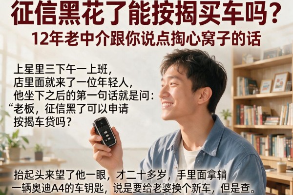 征信黑花了能按揭买车吗？12年老中介跟你说点掏心窝子的话