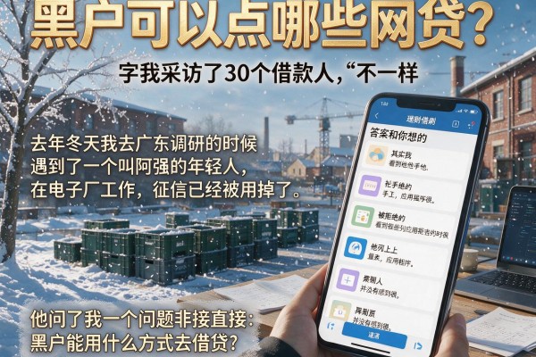 黑户可以点哪些网贷？我采访了30个借款人，答案和你想的不一样