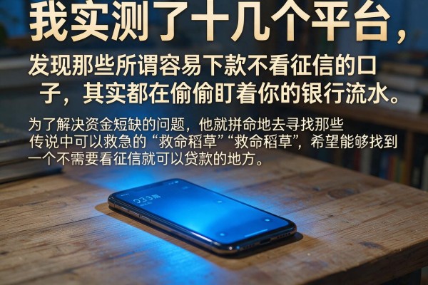 我实测了十几个平台，发现那些所谓容易下款不看征信的口子，其实都在偷偷盯着你的银行流水