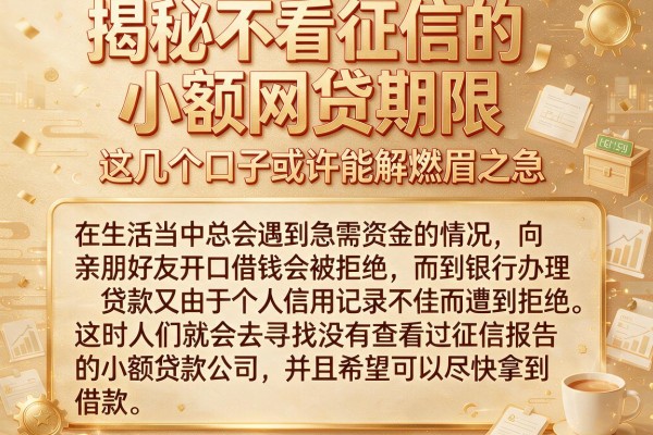 揭秘不看征信的小额网贷期限，这几个口子或许能解燃眉之急