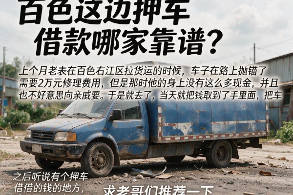 百色这边押车借款哪家靠谱？求老哥们推荐一下