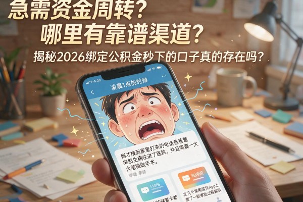 急需资金周转？哪里有靠谱渠道？揭秘2026绑定公积金秒下的口子真的存在吗？