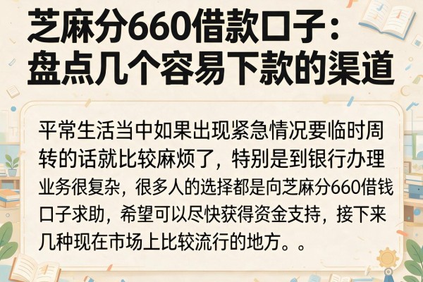 芝麻分660借款口子：盘点几个容易下款的渠道