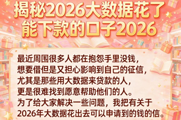 揭秘2026大数据花了能下款的口子2026，整理几个实用的