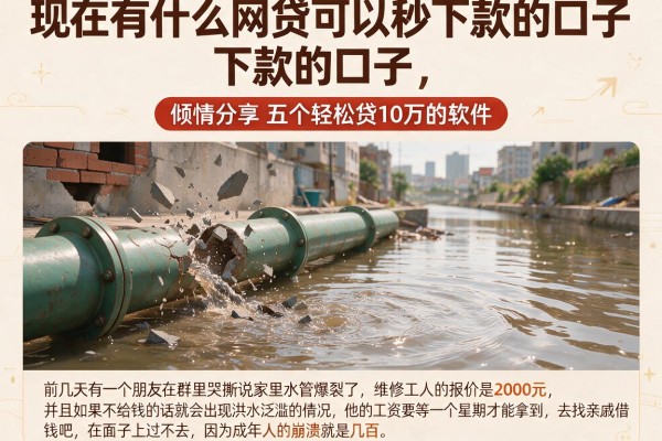 现在有什么网贷可以秒下款的口子，倾情分享五个轻松贷10万的软件