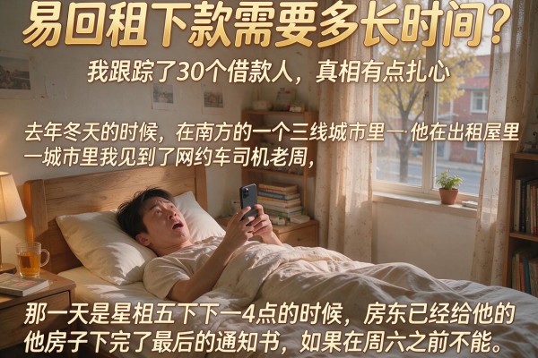 易回租下款需要多长时间？我跟踪了30个借款人，真相有点扎心