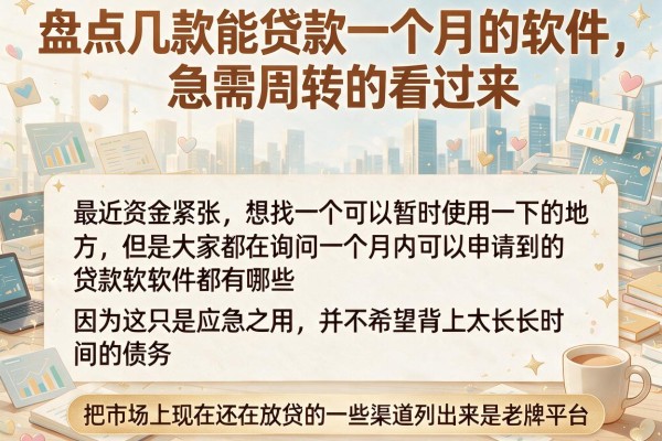 盘点几款能贷款一个月的软件，急需周转的看过来