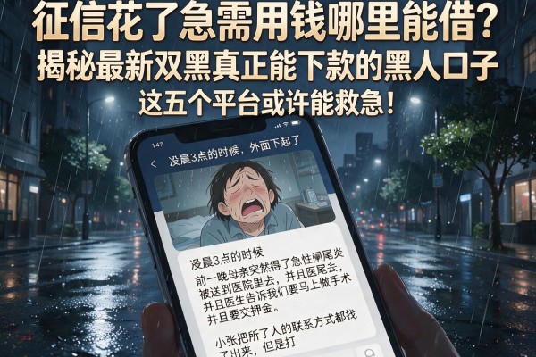 征信花了急需用钱哪里能借？揭秘最新双黑真正能下款的黑口子，这五个平台或许能救急！