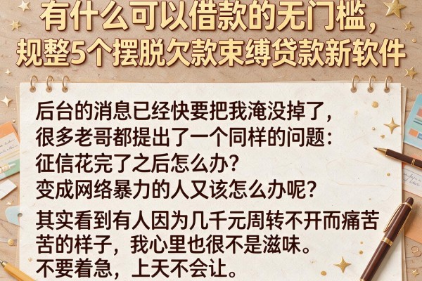 有什么可以借款的无门槛，规整5个摆脱欠款束缚贷款新软件