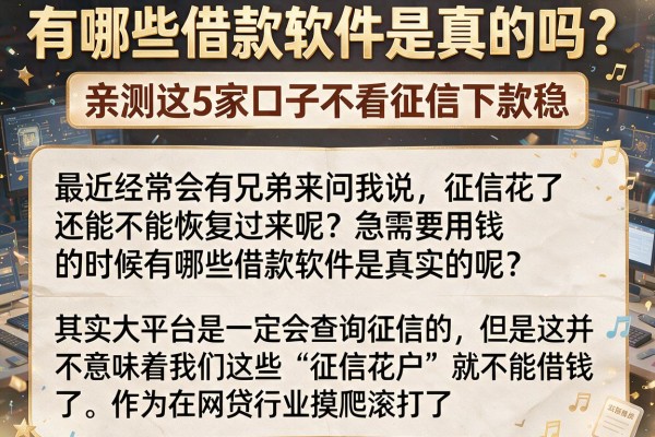 有哪些借款软件是真的吗？亲测这5家口子不看征信下款稳