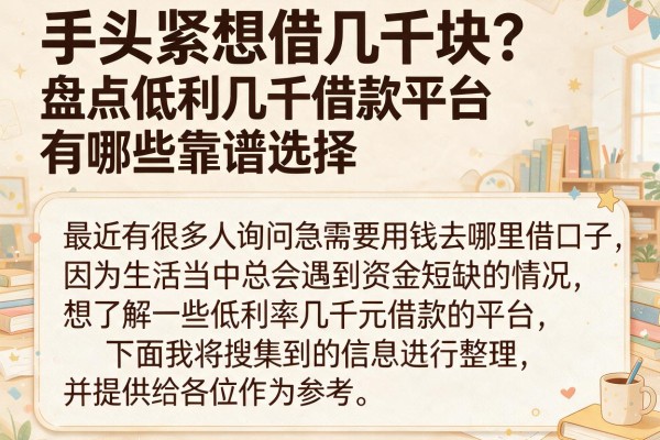 手头紧想借几千块？盘点低利几千借款平台有哪些靠谱选择