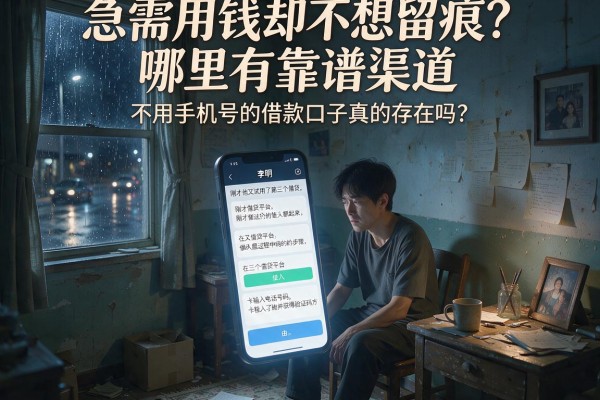 急需用钱却不想留痕？哪里有靠谱渠道？不用手机号的借款口子真的存在吗？