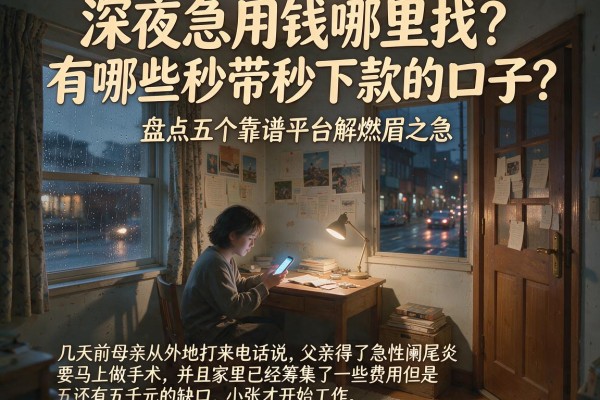 深夜急用钱哪里找？有哪些秒带秒下款的口子？盘点五个靠谱平台解燃眉之急