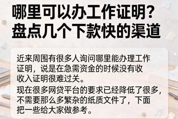 哪里可以办工作证明？盘点几个下款快的渠道