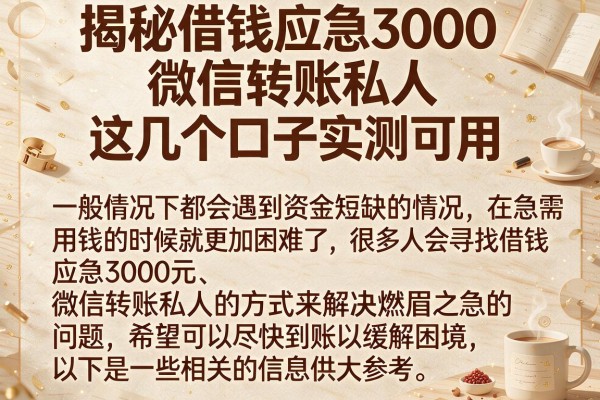 揭秘借钱应急3000微信转账私人,这几个口子实测可用