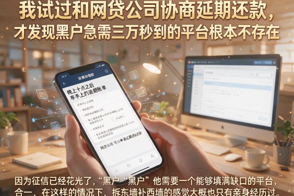 我试过和网贷公司协商延期还款，才发现黑户急需三万秒到的平台根本不存在