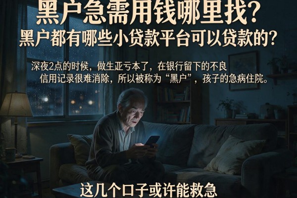 黑户急需用钱哪里找?黑户都有哪些小贷款平台可以贷款的?这几个口子或许能救急