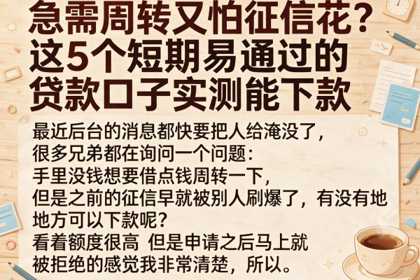 急需周转又怕征信花？这5个短期易通过的贷款口子实测能下款