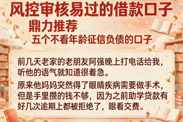 风控审核易过的借款口子，鼎力推荐五个不看年龄征信负债的口子
