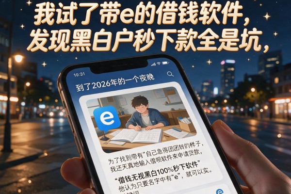我试了带e的借钱软件，发现黑白户秒下款全是坑