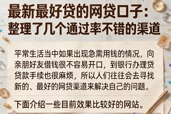 最新最好贷的网贷口子：整理了几个通过率不错的渠道