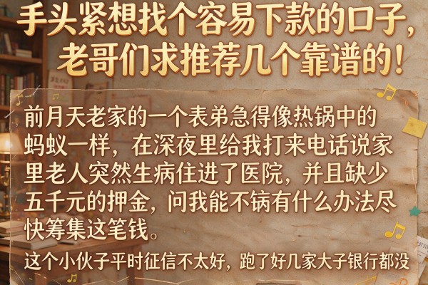 手头紧想找个容易下款的口子，老哥们求推荐几个靠谱的！_2