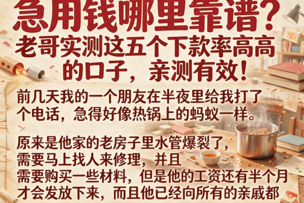 急用钱哪里靠谱？老哥实测这五个下款率高的口子，亲测有效！