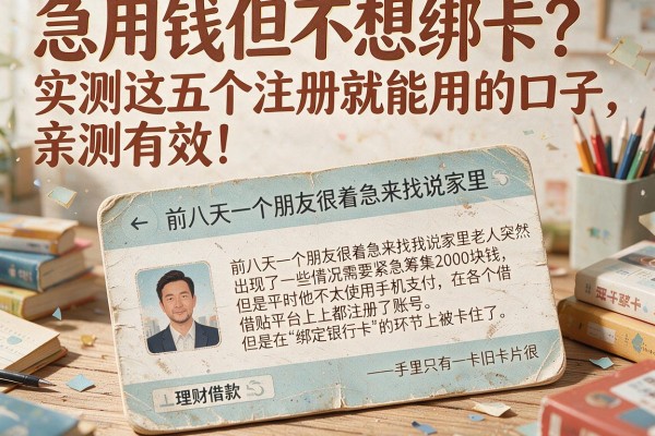 急用钱但不想绑卡?实测这五个注册就能用的口子,亲测有效!