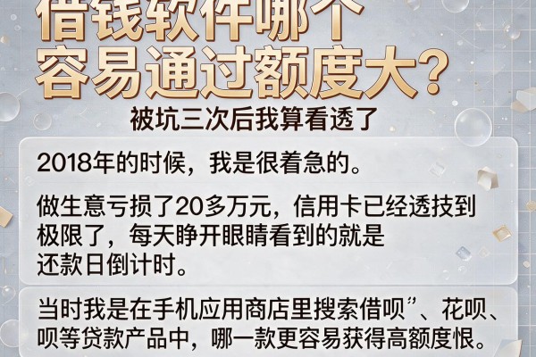 借钱软件哪个容易通过额度大？被坑三次后我算看透了