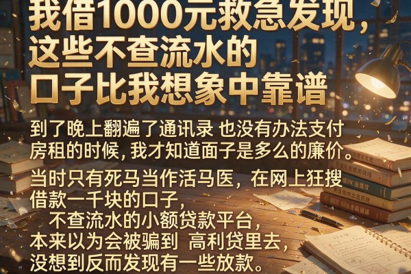 我借1000元救急发现，这些不查流水的口子比我想象中靠谱