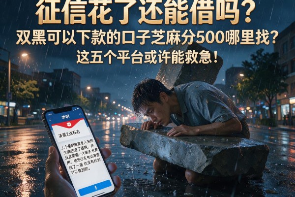 征信花了还能借吗？双黑可以下款的口子芝麻分500哪里找？这五个平台或许能救急！