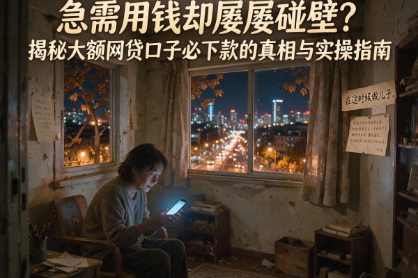急需用钱却屡屡碰壁？揭秘大额网贷口子必下款的真相与实操指南
