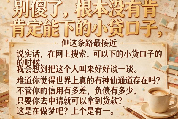 别傻了，根本没有肯定能下的小贷口子，但这条路最接近