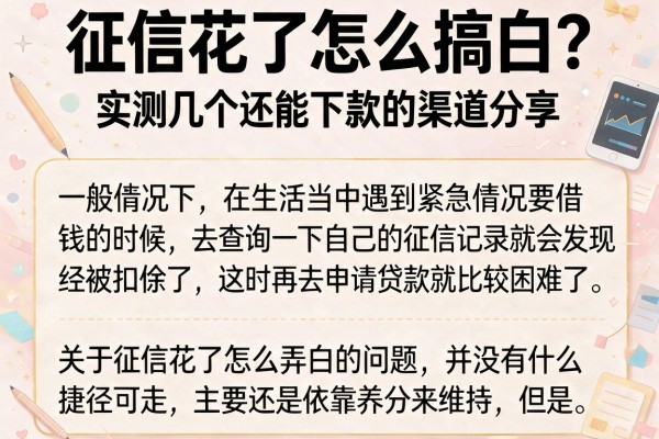 征信花了怎么搞白？实测几个还能下款的渠道分享