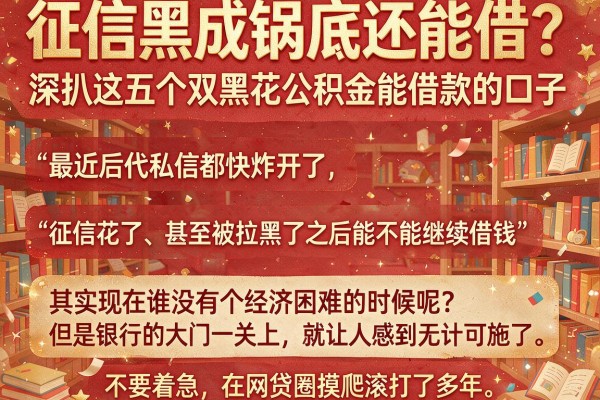征信黑成锅底还能借？深扒这五个双黑花公积金能借款的口子