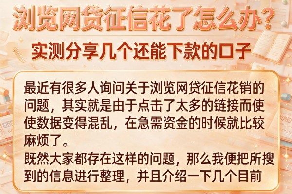 浏览网贷征信花了怎么办？实测分享几个还能下款的口子