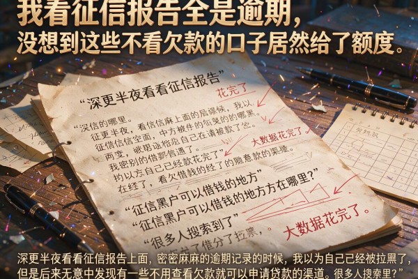我看征信报告全是逾期，没想到这些不看欠款的口子居然给了额度