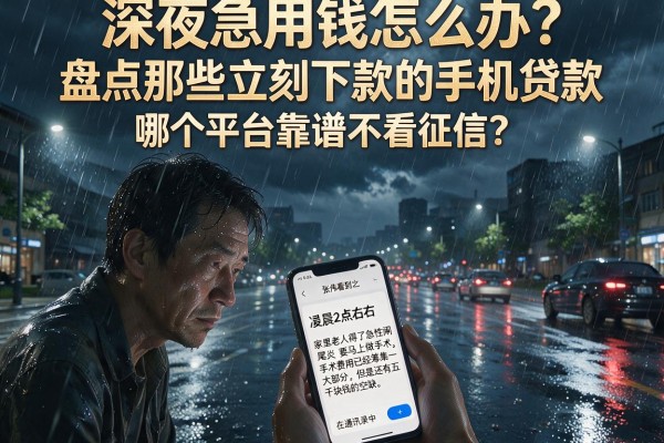 深夜急用钱怎么办？盘点那些立刻下款的手机贷款，哪个平台靠谱不看征信？