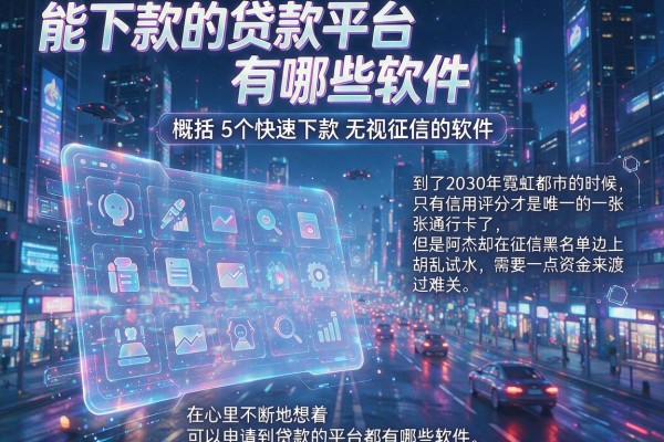 能下款的贷款平台有哪些软件，概括5个快速下款无视征信的软件