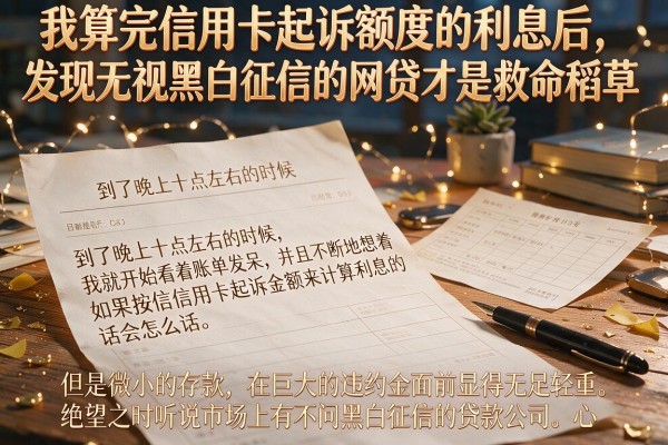 我算完信用卡起诉额度的利息后，发现无视黑白征信的网贷才是救命稻草