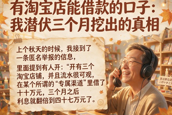 有淘宝店能借款的口子:我潜伏三个月挖出的真相
