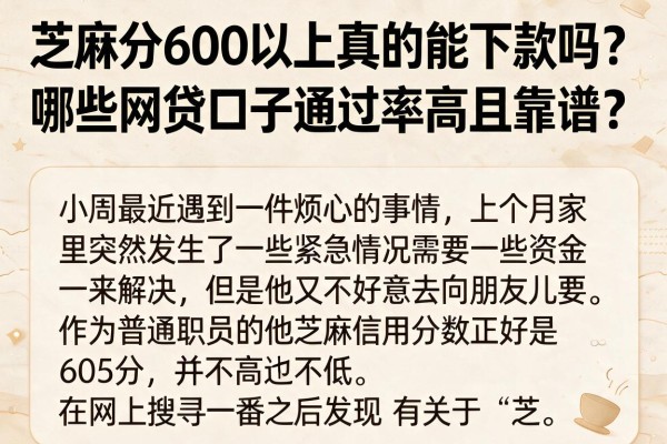 芝麻分600以上真的能下款吗？哪些网贷口子通过率高且靠谱？