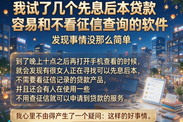 我试了几个先息后本贷款容易和不看征信查询的软件，发现事情没那么简单