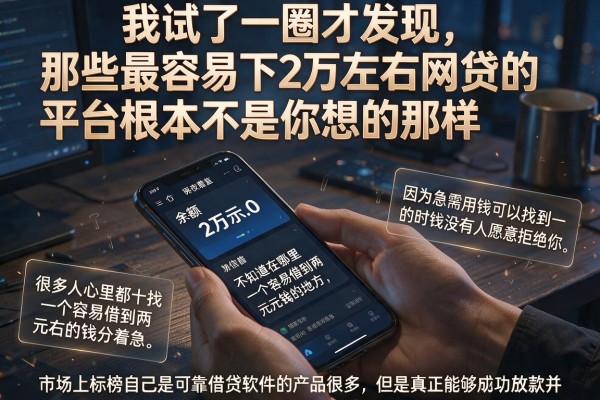 我试了一圈才发现，那些最容易下2万左右网贷的平台根本不是你想的那样