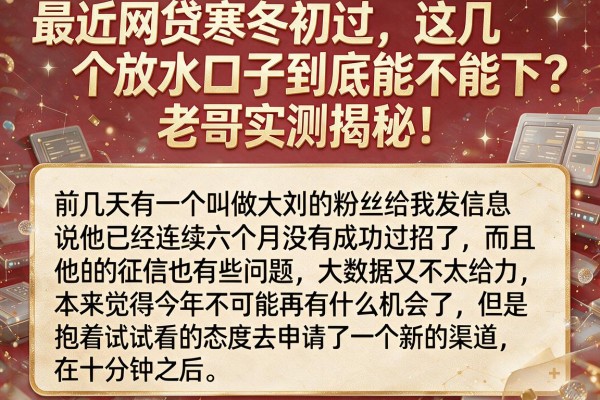 最近网贷寒冬初过，这几个放水口子到底能不能下？老哥实测揭秘！