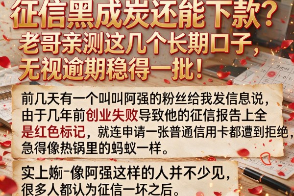 征信黑成炭还能下款？老哥亲测这几个长期口子，无视逾期稳得一批！