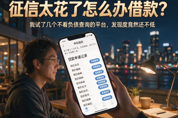征信太花了怎么办借款？我试了几个不看负债查询的平台，发现额度竟然还不低